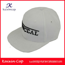 high quality&promotional 3D logo in font flat brim 5 panels camper hats with leather strap back